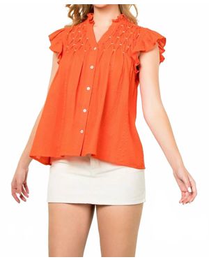 Thml Embroidered Button Down Top
