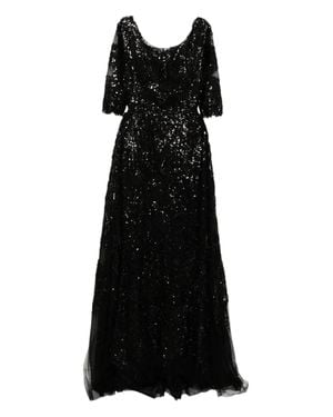 Saiid Kobeisy Embroidered Long Dress With Overskirt - Black