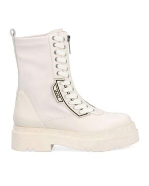 Liu Jo Love 22 Leather Platform Boots - Natural