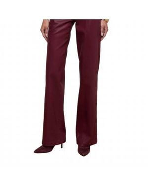 L'Agence Clayton Coated Wide-Leg Jean - Red