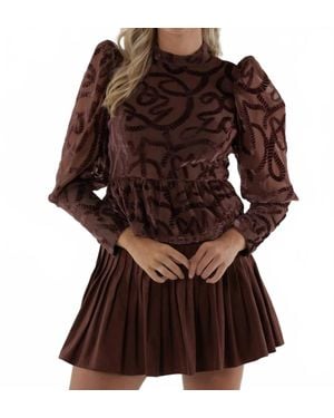 Emily Mccarthy Zoe Long Sleeve Top - Brown
