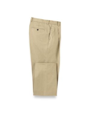 Paul Fredrick Non-Iron Cotton Stretch Twill Pleated Pant - White