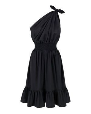 Monica Nera Demi Midi Silk Dress - Blue