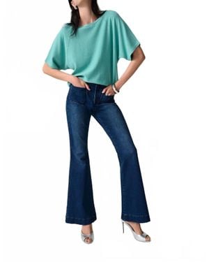 Joseph Ribkoff Short Sleeve Knit Top - Blue