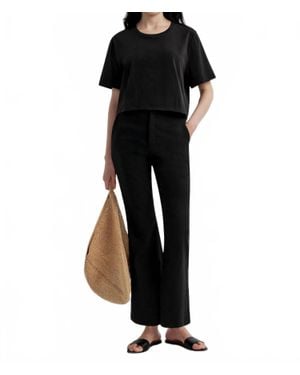 A.L.C. Cropped Sophie Linen Pant - Black