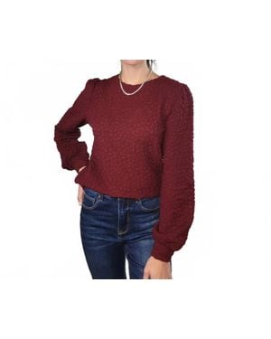 Doe And Rae Amayah Popcorn Textured Long Sleeve Blouse