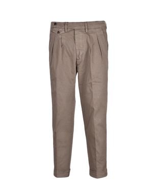 BRO-SHIP Classic Pants With Pleats And Tailored Fit - Gray