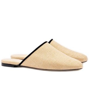 Larroude Dnu Venice Raffia Mule - White