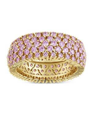 Sterling Forever Sterling Light Cz Yvonne Ring - Pink