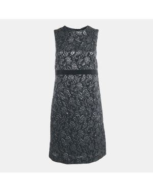 Max Mara Jacquard Sleeveless Mini Dress - Gray
