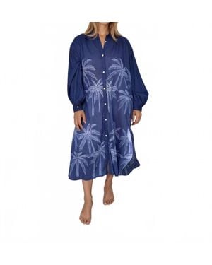 NIBI MTK Luna Maxi Shirt Dress - Blue