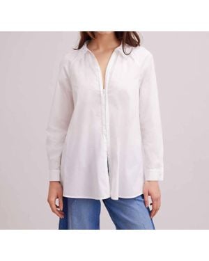 Anne Fontaine Basque Classic Long Sleeve Lace Collar Shirt - White