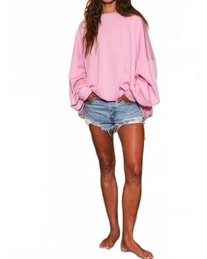 Bucketlist Oversized Soft Scuba Sweatshirt - Pink