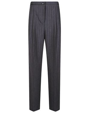 Pinko Plumeria Tailored Straight Pinstripe Pants - Blue