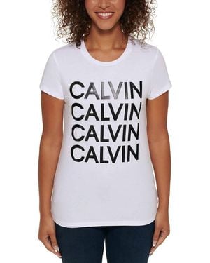 Calvin Klein Performance V Neck T-Shirt - White