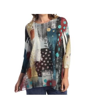 Jess & Jane Tundra Chiffon Hem Top - Multicolor