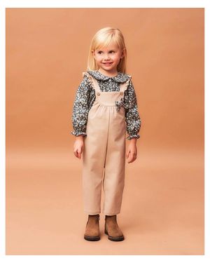 FINA EJERIQUE Girl's Floral Buttoned Blouse - Natural