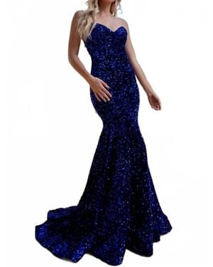 Amelia Couture London Sequin Gown - Blue