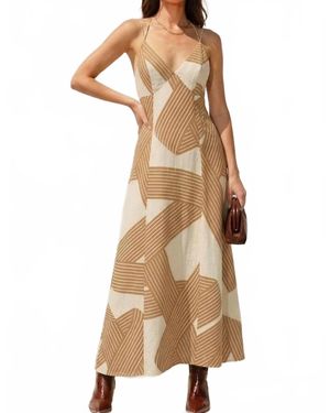 illa illa Abstract Art Dress - Natural