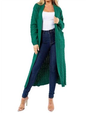 By Claude Fashion Long Maxi Sweater Cardigan - Green