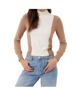 French Connection Libby Color Block Sweater Top - Blue