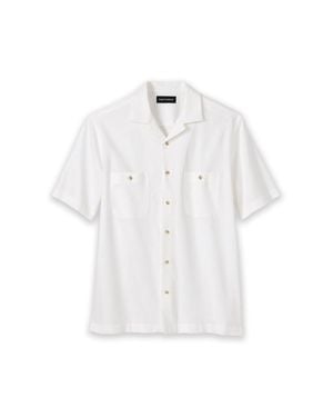 Paul Fredrick Slim Fit Linen Blend Solid Casual Shirt - White
