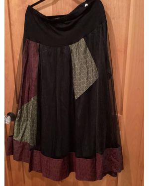 Luukaa Tricolor Maxi Skirt - Black