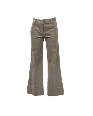 Ql2 Straight-Leg Pants With Ribbed Fabric And Seam Details - Gray
