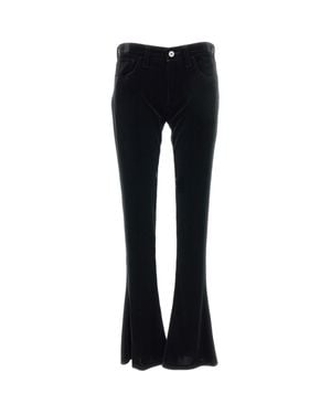 Junya Watanabe Flared 5-Pocket Pants With Velvet Touch - Black
