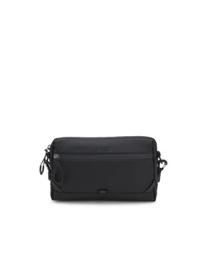 BOSS Faux-Leather Crossbody Bag With Reflective Logo - Black