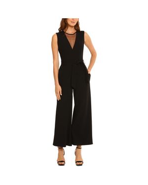 Maggy London Belted V-Neck Jumpsuit - Black