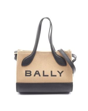 Bally Canvas Leather Tote Bag - Metallic