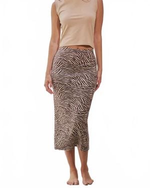 Jade By Jane Wild Child Midi Skirt - Brown