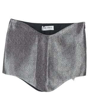 The Attico Wave Tech Shiny Mini Skirt - Gray