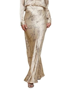 L'Agence Ryker Waistband Silk Bias Skirt - Natural