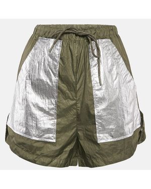 Ganni Nylon Contrast Shorts - Green
