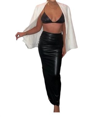 Nookie Faux Leather Skirt - Black