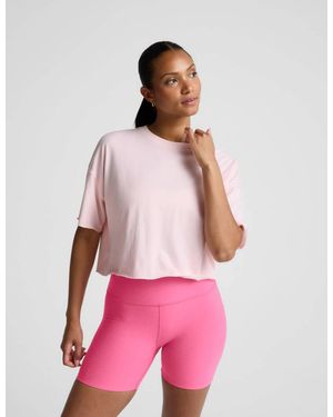 Beyond Yoga Softknit Better Than Ever Cropped Cotton Tee - Pink