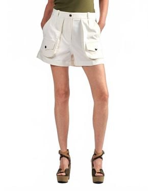 Barbara Bui Stretch Gabardine Cargo Shorts - White