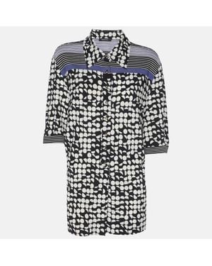 Elena Miro Printed Jersey Tops - Black