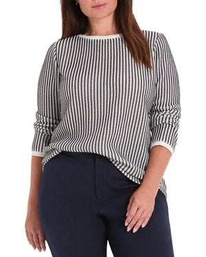 NIC+ZOE Nic+Zoe Zig Zag Knit Top - Gray