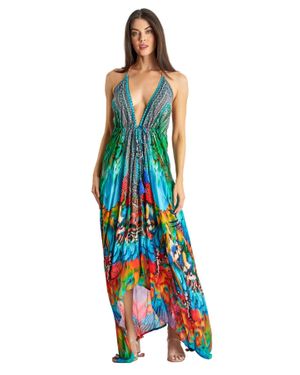 La Moda Clothing Kyree Halter Maxi Dress - White