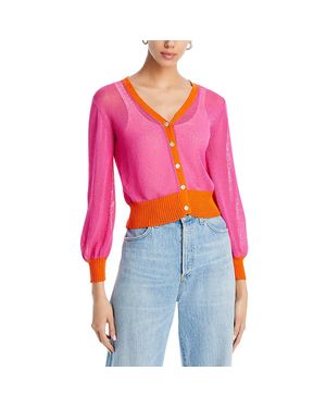 Jumper 1234 Crop Buttons Cardigan Sweater - Red