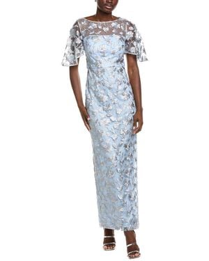 JS Collections Brooke Column Gown - Blue