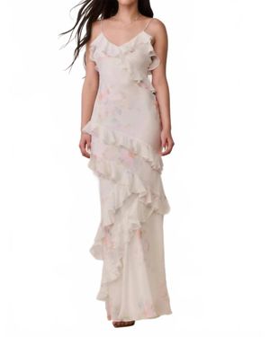 LoveShackFancy Rialto Floral Bow Print Maxi Dress - Pink