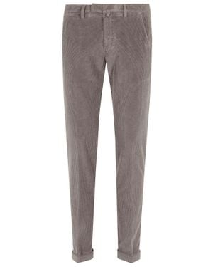 BRIGLIA Bisquit 1000R Tencel Velvet Straight-Leg Pants - Gray