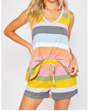 Bluivy Playday Stripped Short Set - Gray