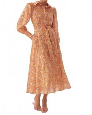 Exquise Floral Print Midi Dress - Multicolor