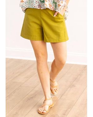 Grace + Emma Breezy Palms Tailored Shorts - Yellow