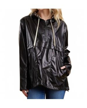 Jodifil Shiny Jacket With Leopard Lining - Black